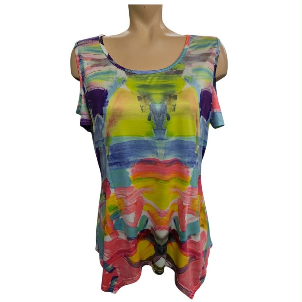 Vibrant Multicolor Women's Blouse Size L